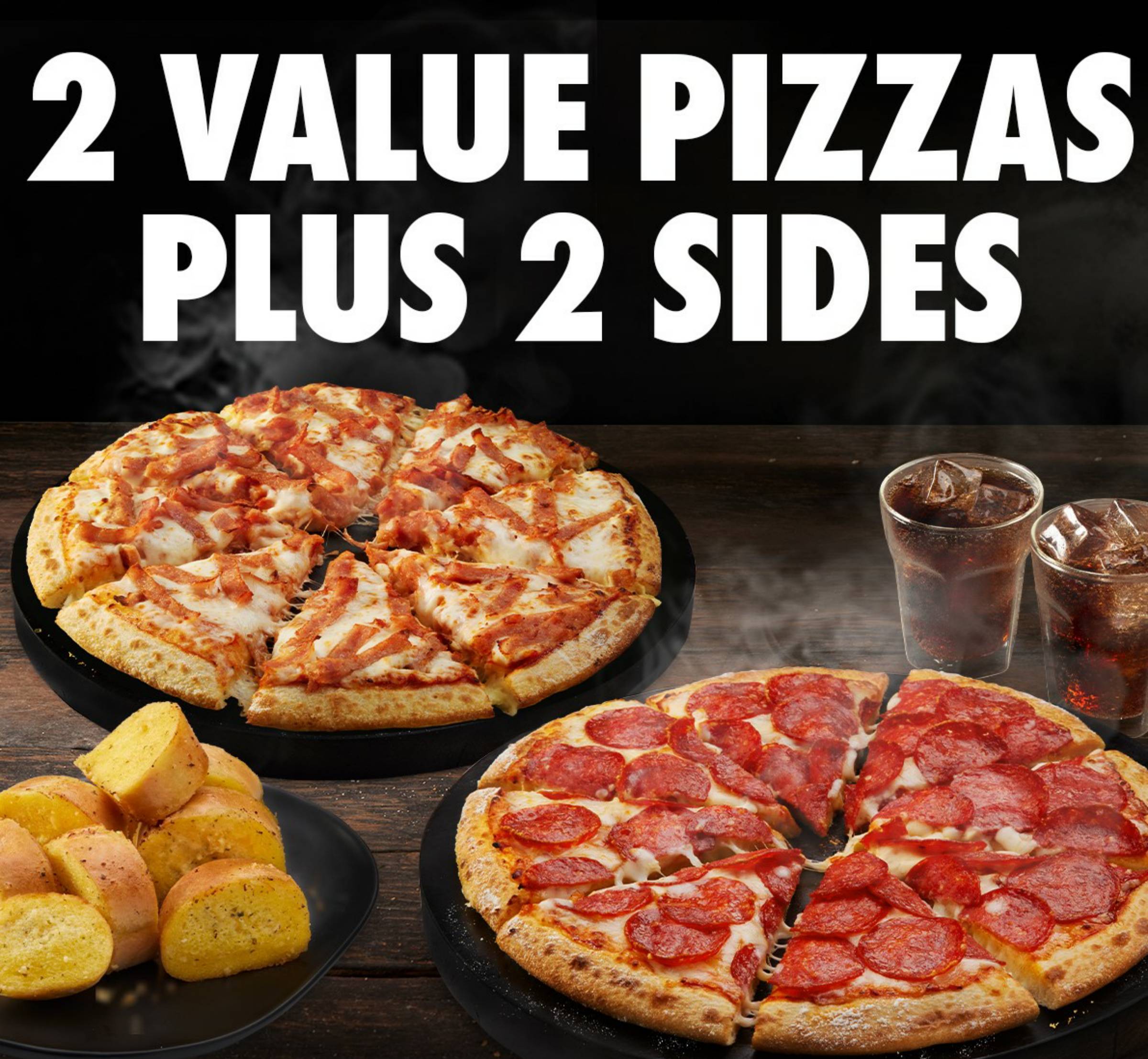Domino's - Domino’s 2 Pizzas plus 2 Sides $17