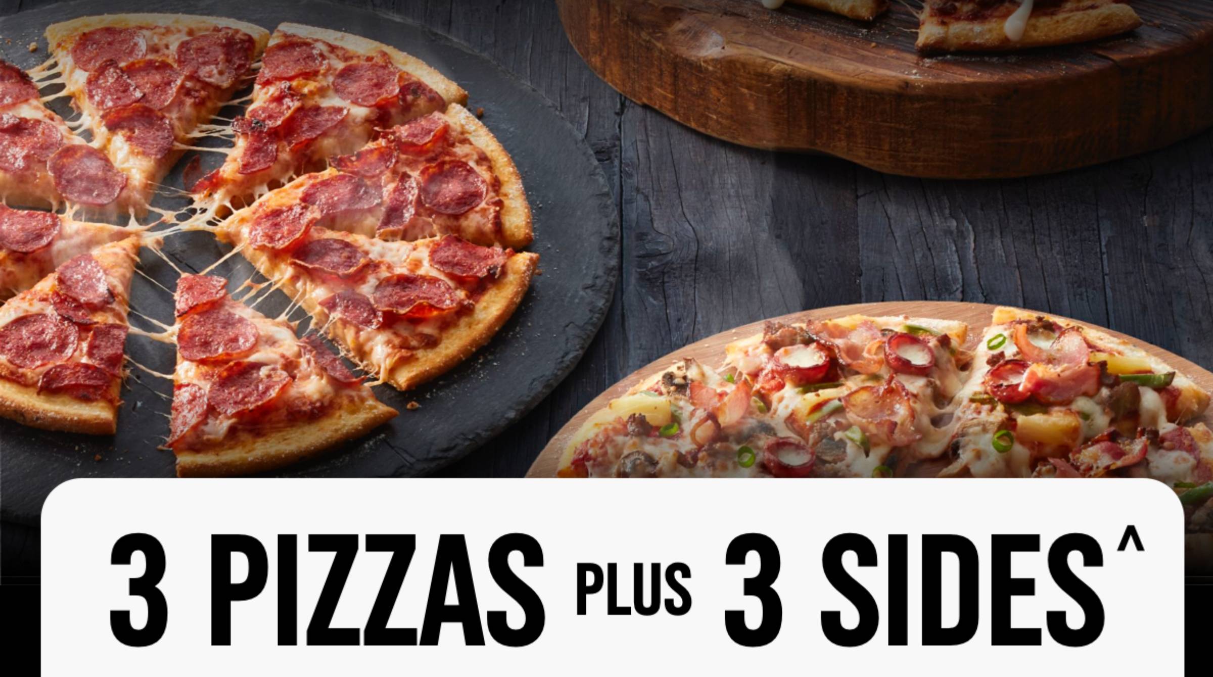 Domino's - Domino’s 3 Pizzas plus 3 Sides $33 Delivered