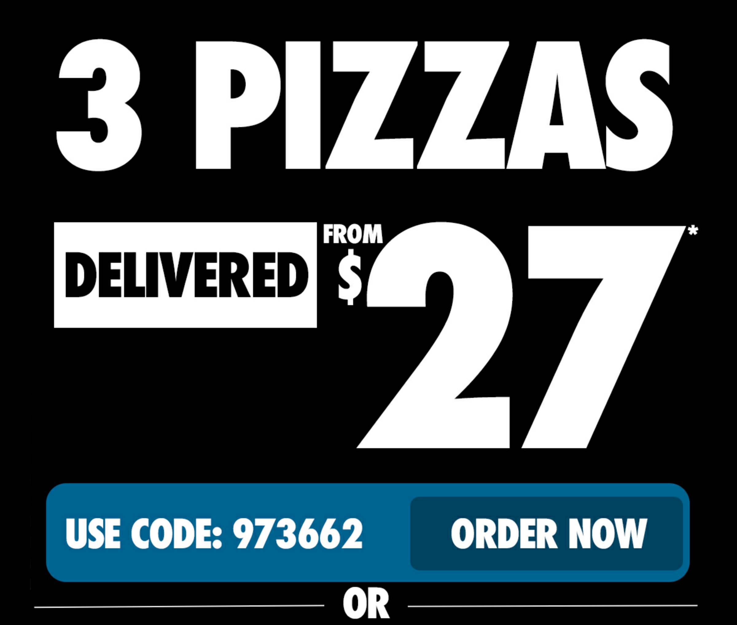 Domino's - Domino’s 3 Pizzas Delivered $27